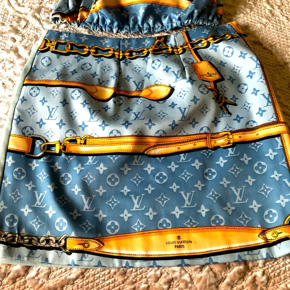 Louis Vuitton skirt & bandeau made from authentic Vuitton scarf. Only worn once.